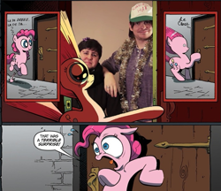 Size: 693x600 | Tagged: safe, pinkie pie, earth pony, pony, exploitable meme, game grumps, meme, obligatory pony, surprise door