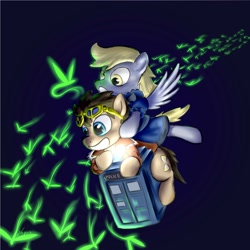 Size: 4000x4000 | Tagged: safe, artist:ykchiropter, derpy hooves, doctor whooves, pegasus, pony, doctor who, female, mare, tardis