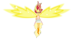 Size: 8000x4200 | Tagged: safe, artist:zuko42, sunset shimmer, equestria girls, friendship games, absurd resolution, clothes, daydream shimmer, dress, fingerless gloves, gloves, looking at you, simple background, solo, transparent background, vector