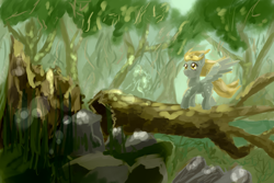 Size: 2000x1333 | Tagged: safe, artist:lukeine, derpy hooves, pegasus, pony, female, forest, mare, solo