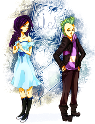 Size: 560x732 | Tagged: safe, artist:passionatestar, rarity, spike, female, humanized, male, shipping, sparity, straight