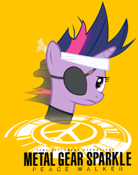 Size: 1617x2057 | Tagged: safe, derpibooru import, twilight sparkle, big boss, eyepatch, future twilight, konami, metal gear, peace walker