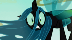 Size: 800x450 | Tagged: safe, edit, edited screencap, screencap, queen chrysalis, changeling, changeling queen, season 6, to where and back again, ..., animated, anxiety, confused, cute, cutealis, faic, fear, female, flapping, former queen chrysalis, frown, gif, gritted teeth, loop, mare, oh crap, oh crap face, reaction image, scared, shocked, shrunken pupils, solo, spread wings, standing, wavy mane, wide eyes, wings, worried