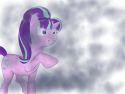 Size: 800x600 | Tagged: safe, starlight glimmer, pony, unicorn, raised hoof, raised leg, smiling, solo, teeth