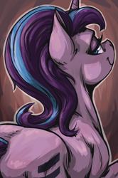 Size: 950x1433 | Tagged: safe, artist:mav, starlight glimmer, pony, unicorn, /mlp/, equal cutie mark, female, lidded eyes, looking back, mare, smiling, solo