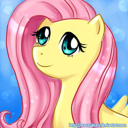 Size: 800x800 | Tagged: safe, artist:yunasakura, fluttershy, pegasus, pony, female, mare, pink mane, solo, yellow coat