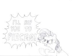 Size: 1016x787 | Tagged: safe, artist:zippybing, rarity, pony, unicorn, dragon quest, monochrome, solo, traditional art