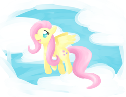 Size: 650x500 | Tagged: safe, artist:nami-tsuki, fluttershy, pegasus, pony, female, mare, pink mane, solo, yellow coat