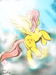 Size: 1000x1327 | Tagged: safe, artist:fedte, fluttershy, pegasus, pony, butt, female, mare, plot, solo