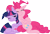 Size: 6134x4180 | Tagged: safe, artist:daydreamsyndrom, artist:leadhooves, derpibooru import, pinkie pie, twilight sparkle, earth pony, pony, absurd resolution, eyes closed, female, lesbian, shipping, simple background, transparent background, twinkie, vector