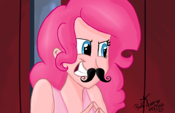 Size: 5100x3300 | Tagged: safe, artist:pa0oliitahw, pinkie pie, humanized, moustache, solo