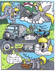 Size: 2568x3344 | Tagged: safe, artist:sketchywolf-13, derpy hooves, pinkie pie, pegasus, pony, comic, eating, female, mare, muffin