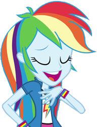 Size: 544x707 | Tagged: safe, artist:fella, derpibooru import, rainbow dash, equestria girls, bracelet, eyes closed, female, hand on hip, jewelry, open mouth, simple background, smug, solo, transparent background