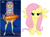 Size: 960x707 | Tagged: safe, fluttershy, pegasus, pony, clothes, female, pink hair, princess mandie, the fairly oddparents, yellow skin