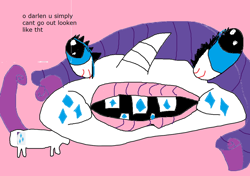 Size: 900x633 | Tagged: safe, artist:pinkamena, rarity, pony, unicorn, 1000 hours in ms paint, ms paint, not salmon, stylistic suck, wat