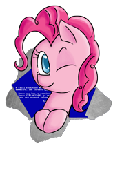 Size: 2480x3508 | Tagged: safe, artist:voids-edge, pinkie pie, earth pony, pony, blue screen of death, female, fourth wall, mare, pink coat, pink mane