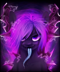 Size: 816x978 | Tagged: safe, artist:imalou, derpibooru import, oc, oc only, glow, long tongue, radioactive, tongue out