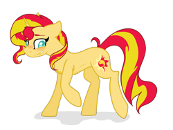 Size: 1280x960 | Tagged: safe, artist:suenden-hund, sunset shimmer, pony, unicorn, blushing, solo