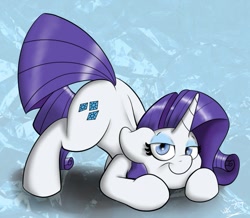 Size: 783x684 | Tagged: safe, artist:wazzart, rarity, pony, unicorn, face down ass up, solo, sultry pose