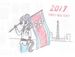 Size: 1000x760 | Tagged: safe, artist:foxy1219, starlight glimmer, human, happy new year 2017, humanized, north korea, pyongyang, s5 starlight, solo, stalin glimmer, tailed humanization