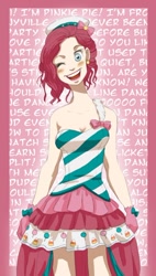 Size: 518x909 | Tagged: safe, artist:zoe-productions, pinkie pie, female, humanized, pink hair, skinny, solo