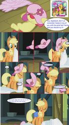 Size: 1844x3330 | Tagged: safe, apple bloom, applejack, earth pony, pony, accent, applejack's hat, cowboy hat, female, filly, hat, mare, meta, nope, nope nope nope nope nope nope, poking fun at hasbros toys, text, toy