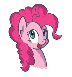 Size: 956x1024 | Tagged: safe, artist:postscripting, pinkie pie, earth pony, pony, bust, cute, diapinkes, open mouth, portrait, simple background, solo, style emulation, white background