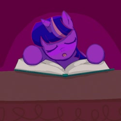 Size: 500x500 | Tagged: safe, artist:nyankamedon, derpibooru import, twilight sparkle, book, pixiv, sleeping, solo