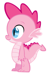 Size: 1377x2108 | Tagged: safe, artist:durpy, color edit, bubble berry, pinkie pie, spike, recolor, rule 63, simple background, solo, species swap, transparent background, vector