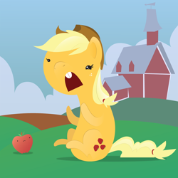 Size: 900x900 | Tagged: safe, artist:professor-ponyarity, applejack, earth pony, pony, apple, female, mare, obligatory apple