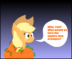 Size: 2531x2066 | Tagged: safe, artist:dbapplejack, applejack, earth pony, pony, female, mare, orange, text