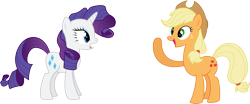 Size: 12275x5114 | Tagged: safe, artist:kired25, applejack, rarity, earth pony, pony, unicorn, absurd resolution, simple background, transparent background, vector