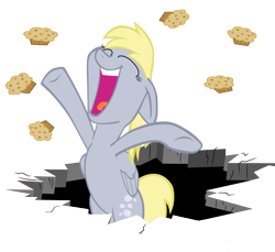 Size: 3500x3200 | Tagged: safe, artist:epic-panda17, derpy hooves, pegasus, pony, female, hole, mare, muffin, simple background, transparent background, vector