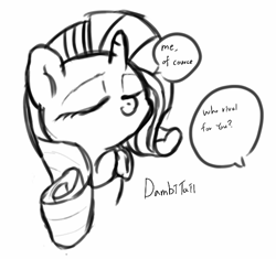 Size: 565x532 | Tagged: safe, artist:dambitail, rarity, pony, unicorn, 30 minute art challenge, female, horn, mare, white coat