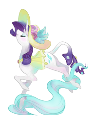 Size: 618x800 | Tagged: safe, artist:bryanna, rarity, classical unicorn, pony, unicorn, clothes, leonine tail, no more ponies at source, unshorn fetlocks