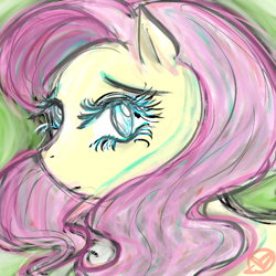 Size: 600x600 | Tagged: safe, artist:ryuredwings, fluttershy, pegasus, pony, bust, female, looking at you, mare, solo
