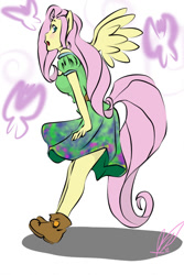 Size: 750x1125 | Tagged: safe, artist:ladyfitz, fluttershy, anthro, plantigrade anthro, female, human facial structure, solo