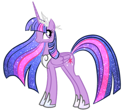 Size: 790x700 | Tagged: safe, artist:spock-sickle, derpibooru import, twilight sparkle, twilight sparkle (alicorn), alicorn, pony, ethereal mane, female, hoof shoes, mare, peytral, simple background, solo, starry mane, transparent background, ultimate twilight