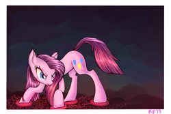 Size: 1500x1000 | Tagged: safe, artist:renaifoxi, pinkie pie, earth pony, pony, female, mare, pink coat, pink mane, pinkamena diane pie, solo