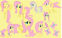 Size: 912x565 | Tagged: safe, artist:erikagaga, fluttershy, pegasus, pony, female, mare, pink mane, yellow coat