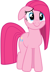 Size: 4188x6000 | Tagged: safe, artist:erccre147, pinkie pie, earth pony, pony, absurd resolution, c:, cute, cuteamena, female, floppy ears, happy, looking at you, mare, pinkamena diane pie, simple background, smiling, solo, transparent background, vector