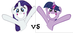 Size: 1045x477 | Tagged: safe, derpibooru import, rarity, twilight sparkle, pony, unicorn, 4chan, irrational exuberance, meme, vs