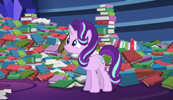 Size: 640x369 | Tagged: safe, screencap, starlight glimmer, pony, unicorn, every little thing she does, book, cute, female, glimmerbetes, mare, smiling, solo