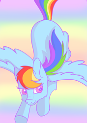 Size: 1000x1414 | Tagged: safe, artist:evereveron, derpibooru import, rainbow dash, pegasus, pony, diving, solo