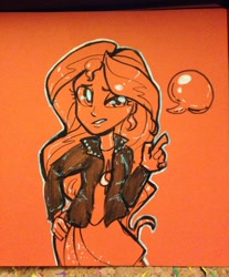 Size: 1060x1280 | Tagged: safe, artist:puffpink, sunset shimmer, equestria girls, solo, traditional art