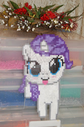 Size: 600x902 | Tagged: safe, rarity, pony, unicorn, filly, perler beads, photo, solo, watermark, younger