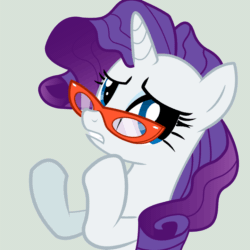 Size: 720x720 | Tagged: safe, artist:mihaaaa, rarity, pony, unicorn, animated, clapping, clapping ponies, glasses, reaction image, solo
