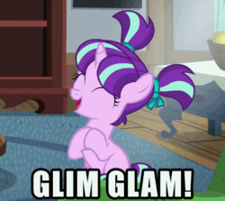 Size: 528x472 | Tagged: safe, edit, edited screencap, screencap, starlight glimmer, pony, unicorn, the cutie re-mark, animated, clapping, cropped, cute, eyes closed, female, filly, filly starlight glimmer, gif, glim glam, glimmerbetes, happy, hnnng, loop, open mouth, pigtails, sitting, solo