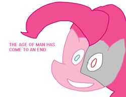 Size: 795x614 | Tagged: safe, pinkie pie, earth pony, pony, robot, android, female, mare, pink coat, pink mane, solo