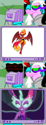 Size: 445x1200 | Tagged: safe, midnight sparkle, sci-twi, sunset satan, sunset shimmer, twilight sparkle, equestria girls, friendship games, exploitable meme, meme, obligatory pony, tiara ultima, tv meme